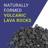 LAVA-M-10 American Fire Glass Medium Sized Black Lava Rock – Porous, All-Natural