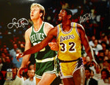 MAGIC JOHNSON & LARRY BIRD AUTOGRAPHED 16X20 PHOTO BECKETT BAS STOCK #112517
