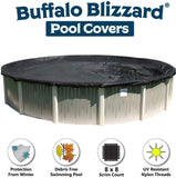 Deluxe Winter Cover for 12-Foot Round Above-Ground Swimming Pools | Blue/Black Reversible