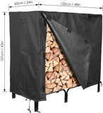 Firewood Rack Cover, 4 Feet 600D Heavy Duty Waterproof Patio Log Rack Outdoor Cover, Black
