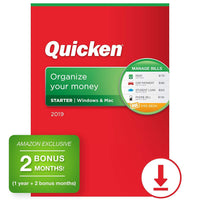 Quicken Starter 2019 Personal Finance Software [PC/Mac Download] 1-Year Subscription + 2 Bonus Months [Amazon Exclusive]