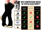 Compression Socks for Men & Women 20-30 mmHg - Athletic Fit-(1 Pair) Black & Beige