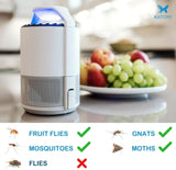 Indoor Insect Trap: Bug, Fruit Fly, Gnat, Mosquito Killer - UV Light, Fan, Sticky Glue Boards Trap, White