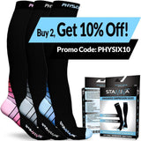 Compression Socks for Men & Women 20-30 mmHg - Athletic Fit-(1 Pair) Black & Beige