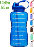 Large Leakproof BPA Free Fitness Sports Water Bottle with Motivational Time Marker & Straw