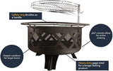 29.5” Crossfire Fire Pit | Removable Cooking Grill | Fire Pit Outdoors | Campfire Grill