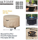 Patio Fire Pit Table Cover Round 36 inch Outdoor Waterproof Fire Bowl Cover
