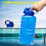 Large Leakproof BPA Free Fitness Sports Water Bottle with Motivational Time Marker & Straw