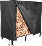 Firewood Rack Cover, 4 Feet 600D Heavy Duty Waterproof Patio Log Rack Outdoor Cover, Black