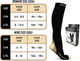 Compression Socks for Men & Women 20-30 mmHg - Athletic Fit-(1 Pair) Black & Beige