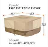 Classic Accessories 55-407-011501-00 Veranda Square Fire Pit/Table Cover, 42-Inch