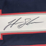 Autographed/Signed Josh Gordon New England Blue Football Jersey JSA COA