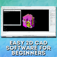 CAD Software 3D 2D Design Animation Modeling Drawing Drafting Architecture Viewer for Beginner & Pro Windows / Mac 2019 {2 DVD Set}
