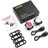 USB Rechargeable Bike Light Set,Super Bright Front Headlight and Free Rear LED Bicycle Light