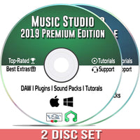 Beat Making Music Software Pro Pack - Best Music Production DAW + 5Gb of Sounds & Audio Plugins for Windows PC & MAC 2019 (2 Disc Set)