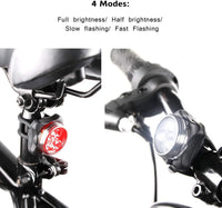 USB Rechargeable Bike Light Set,Super Bright Front Headlight and Free Rear LED Bicycle Light