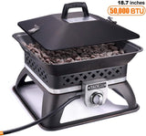 Gas Fire Pit, 18.7 Inch 50,000 BTU Auto-Ignition Portable Propane Fire Pit with Cover