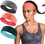 3 Pack Workout Headbands for Women - Sweat Wicking Hair Bands
