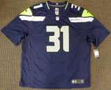 Seattle Seahawks Kam Chancellor Autographed Blue Nike Jersey Size XL MCS Holo