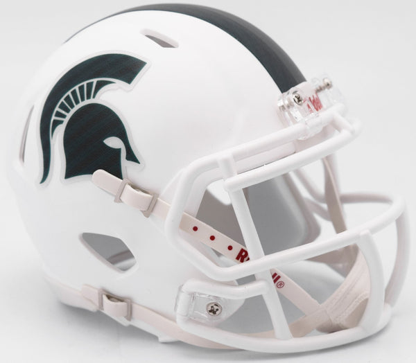 Michigan State Spartans White Matte Riddell Speed Mini Football Helmet - New in Riddell Box