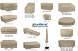 Outdoor Fire Pit Cover, Round Fire Bowl Cover, Kettle Ottoman Cover, Neutral Taupe
