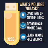Audio Plugins Bundle for Software VST AU AAX Music Synth Delay Virtual Instruments Windows & MAC for FL Studio, Ableton Live, Pro Tools (32Gb USB)