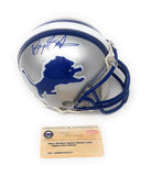 Barry Sanders Detriot Lions Signed Autograph Mini Helmet Steiner Sports Certified