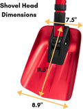 Snow MOOver 34” Folding Snow Shovel – Rugged Compact Emergency Tool - Red
