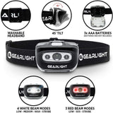 LED Headlamp Flashlight S500 [2 PACK] - Running, Camping, and Outdoor Headlamps