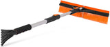 46" Extendable Snow Brush with Squeegee & Ice Scraper - Foam Grip - T-Shape Auto Snow Brush