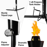 Series 401 Brown 44-Inch Outdoor Propane Gas Fire Pit Table, Black