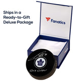 Mark Messier New York Rangers Autographed Puck with Deluxe Tall Hockey Puck Case - Fanatics Authentic Certified