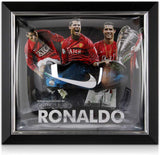 Cristiano Ronaldo Signed Soccer Shoe: Framed Manchester United Presentation