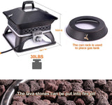 Gas Fire Pit, 18.7 Inch 50,000 BTU Auto-Ignition Portable Propane Fire Pit with Cover