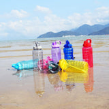 Gallon Sport Water Bottle with Drinking Straw and Motivational Time Marker, black