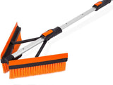 46" Extendable Snow Brush with Squeegee & Ice Scraper - Foam Grip - T-Shape Auto Snow Brush