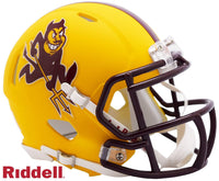Arizona State Sun Devils Sparky Logo Matte Yellow Riddell Speed Mini Football Helmet - New in Riddell Box