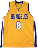 Kobe Bryant Signed Custom Yellow Basketball Jersey PSA/DNA