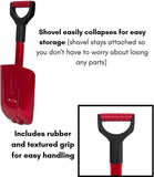 Snow MOOver 34” Folding Snow Shovel – Rugged Compact Emergency Tool - Red