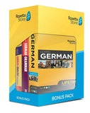 Learn German: Rosetta Stone Bonus Pack Bundle (Lifetime Online Access + Grammar Guide and Dictionary Book Set)