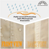 Fire Pit Cover - Waterproof 600D Heavy Duty Round Patio Fire Bowl Cover Beige - 32 inch