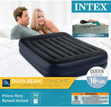Intex Dura-Beam Standard Series Pillow Rest Raised Airbed w/Built-in Pillow & Internal Electric Pump