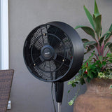 Outdoor Misting Fan Oscillating Pedestal Fan with Three Gentle Mist Nozzles, AF-520B, Black