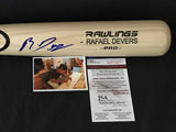 Rafael Devers Boston Red Sox Autographed Signed Blonde Baseball Bat JSA WITNESS COA