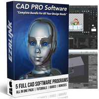 CAD Software 3D 2D Design Animation Modeling Drawing Drafting Architecture Viewer for Beginner & Pro Windows / Mac 2019 {2 DVD Set}