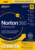 NEW Norton 360 Premium – Antivirus software for 10 Devices with Auto Renewal - Includes VPN, PC Cloud Backup & Dark Web [PC/Mac/Mobile Key Card]