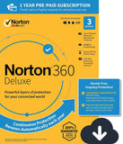 NEW Norton 360 Deluxe – Antivirus software for 3 Devices with Auto Renewal - Includes VPN, PC Cloud Backup & Dark Web [PC/Mac/Mobile Download]