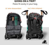 Trekking Poles - 2-pc Pack Adjustable Hiking or Walking Sticks, Aqua Sky