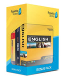 Learn English: Rosetta Stone Bonus Pack Bundle (Lifetime Online Access + Grammar Guide and Dictionary Book Set)
