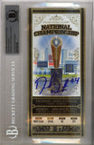 Deshaun Watson Autographed 2017 National Championship Game Gold Ticket Clemson Tigers Beckett BAS